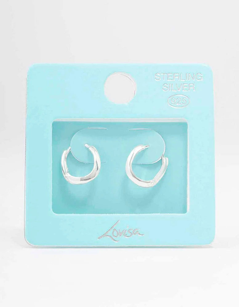 Sterling Silver Chubby Hoop Earrings