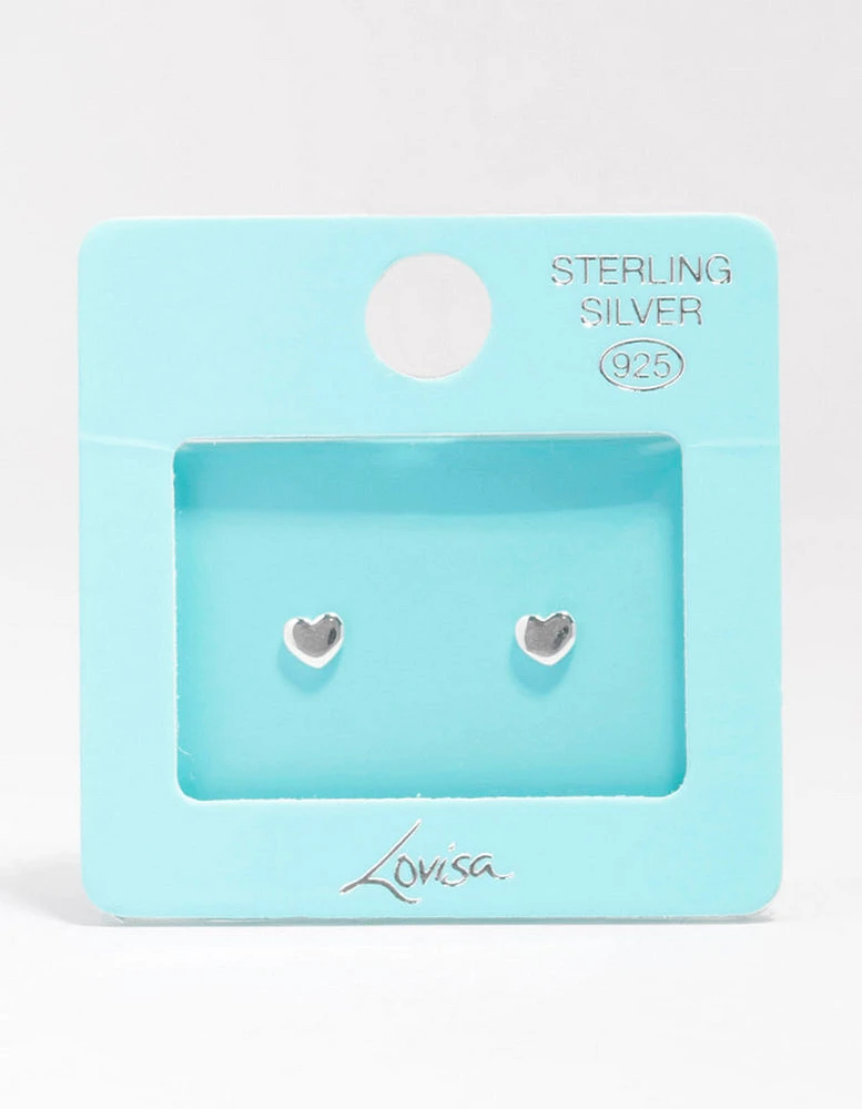 Sterling Silver Heart Stud Earrings