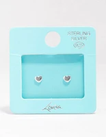 Sterling Silver Heart Stud Earrings