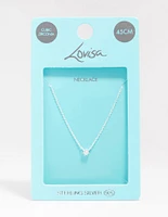 Sterling Silver Cubic Zirconia Dainty Pendant Necklace