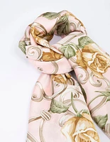 Fabric Floral Chain Printed Scarf