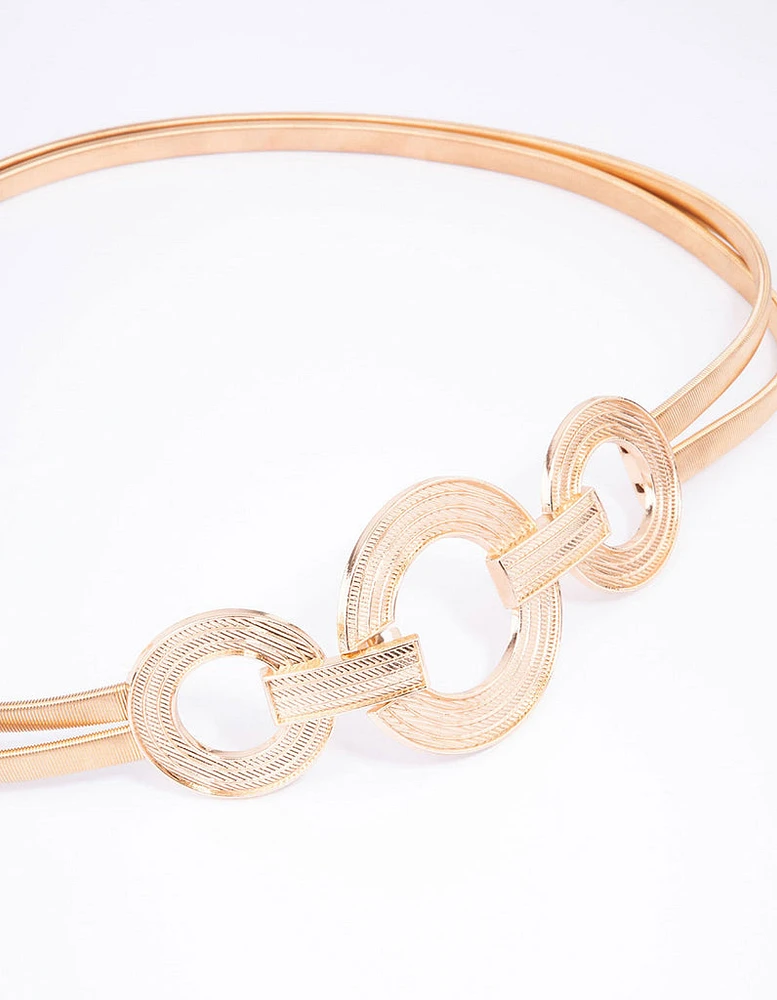 Gold Triple Circle Stretch Belt