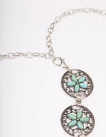Silver Floral Ornate Boho Belt