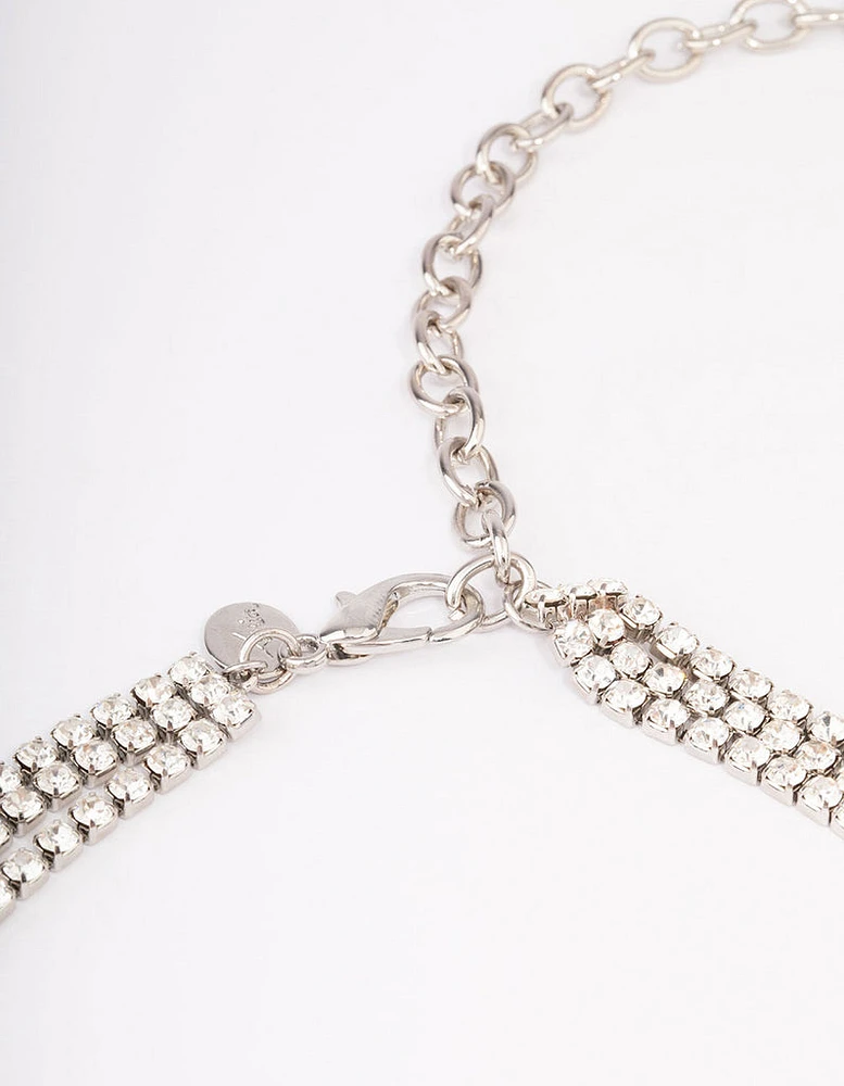 Rhodium Triple Cupchain Belt