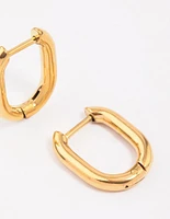 Gold Plated Surgical Steel Rectangular Hoop Earrings