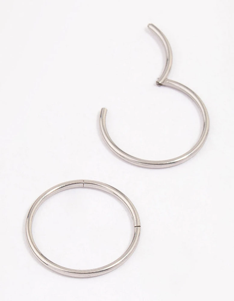 Surgical Steel Sleeper Hoop Earrings 16mm