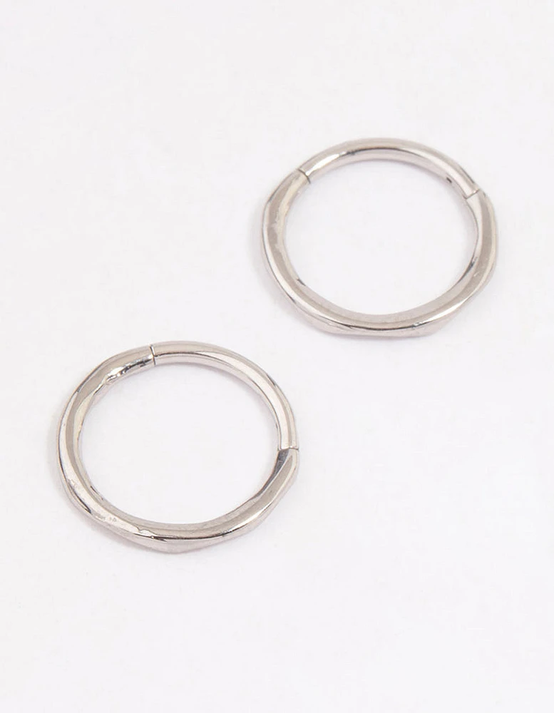 Surgical Steel Wavy Sleeper Hoop Earrings 10mm