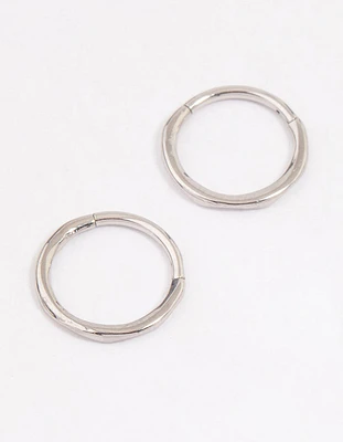 Surgical Steel Wavy Sleeper Hoop Earrings 10mm