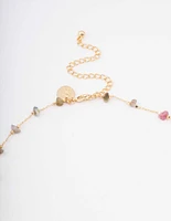 Gold Plated Semi Precious Station Necklace