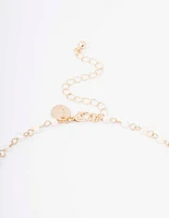 Gold Plated Large Pearl Y-Shaped Pendant Necklace