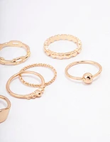 Gold Pattern Heart Ring Pack