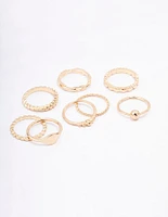 Gold Pattern Heart Ring Pack