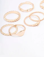 Gold Pattern Heart Ring Pack