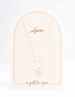 Silver Freshwater Pearl & Clam Pendant Necklace