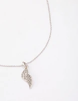 Silver Diamante Angel Wing Necklace