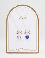 Silver Heart & Bow Necklace Pack