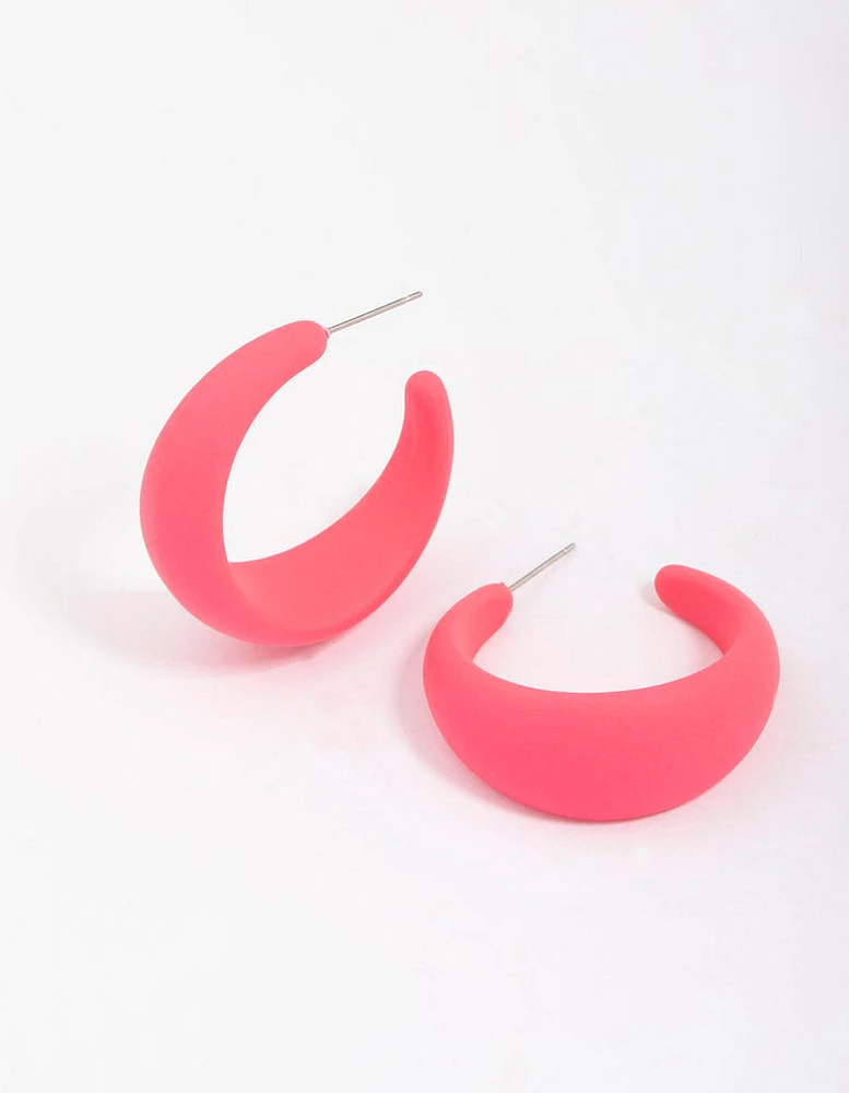 Rubber Wide Hoop Earrings