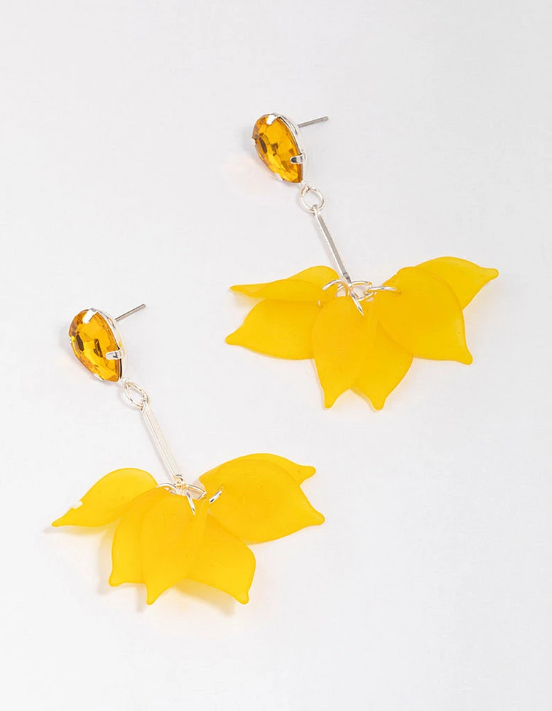 Stone & Stick Petal Drop Earrings