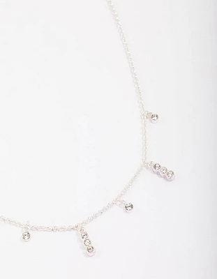 Silver Graduating Diamante Chain Necklace
