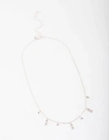 Silver Graduating Diamante Chain Necklace