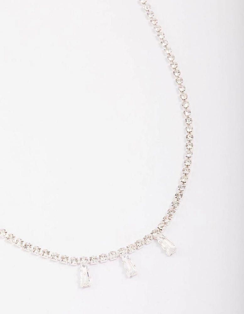 Silver Cupchain Baguette Chain Necklace