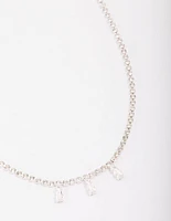 Silver Cupchain Baguette Chain Necklace