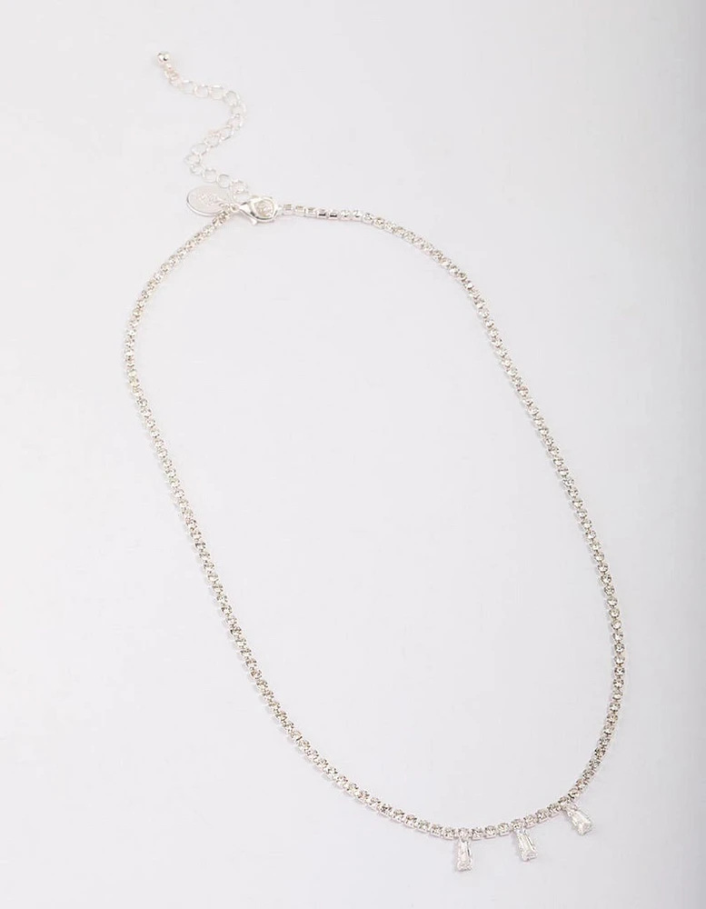 Silver Cupchain Baguette Chain Necklace