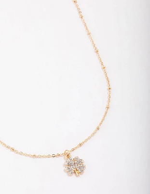 Gold Ball & Diamante Chain Necklace