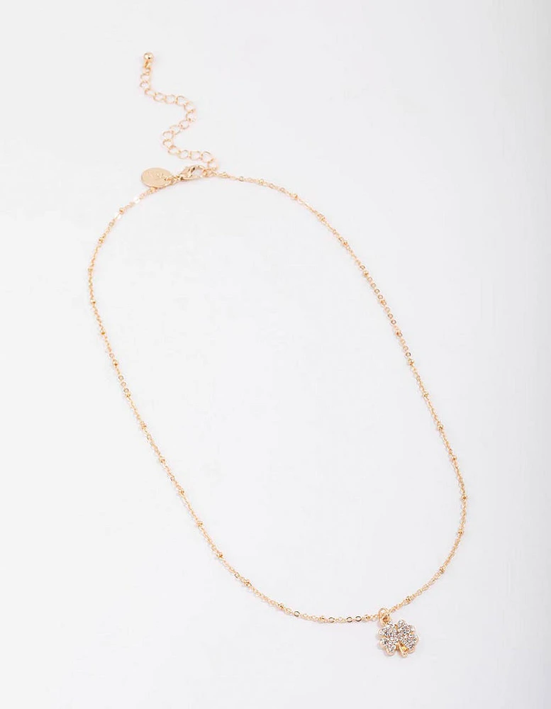 Gold Ball & Diamante Chain Necklace