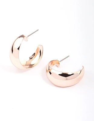 Rose Gold Open Chubby Hoop Earrings