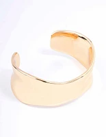 Gold Narrow Molten Wrist Cuff