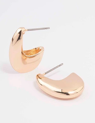 Gold Pacman Basic Stud Earrings