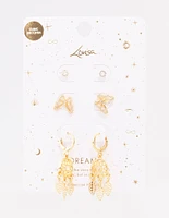 Gold Plated Dream Catcher Earring 3-Pack