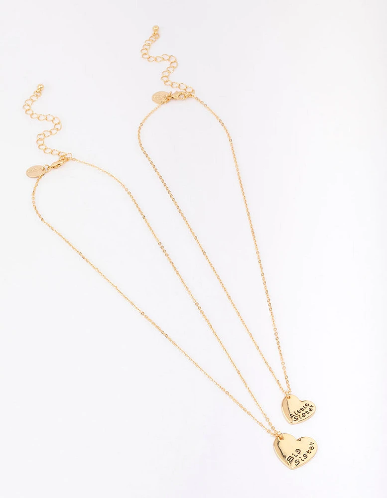 Gold Big Sister & Little Sister Necklace Pack