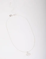 Silver Plated Heart Infinity Pendant Necklace