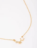 Gold Plated Star Trail Cubic Zirconia Pendant Necklace