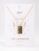 Gold Plated Empress Tarot Card Pendant Necklace