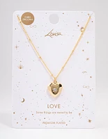 Gold Plated Heart Cubic Zirconia Pendant Necklace