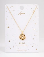 Gold Plated Star Cluster Coin Pendant Necklace