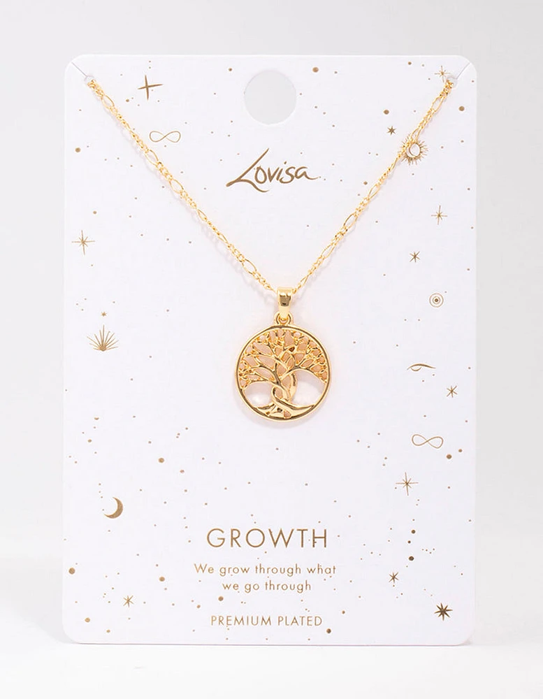 Gold Plated Tree of Life Pendant Necklace