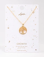 Gold Plated Tree of Life Pendant Necklace