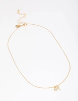 Gold Plated Lock & Key Pendant Necklace