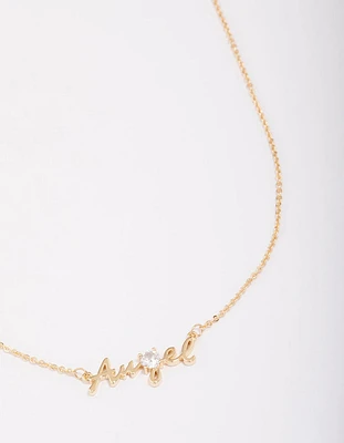 Gold Plated Angel Script Necklace