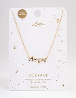 Gold Plated Angel Script Necklace