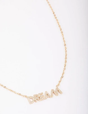 Gold Plated Dream Script Necklace