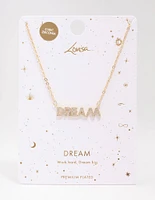 Gold Plated Dream Script Necklace