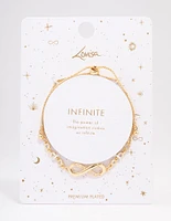 Gold Plated Bling Infinity Toggle Bracelet