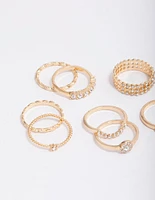 Gold Glamorous Rope Ring Pack