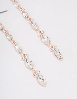 Rose Gold Pear Cupchain Drop Earrings