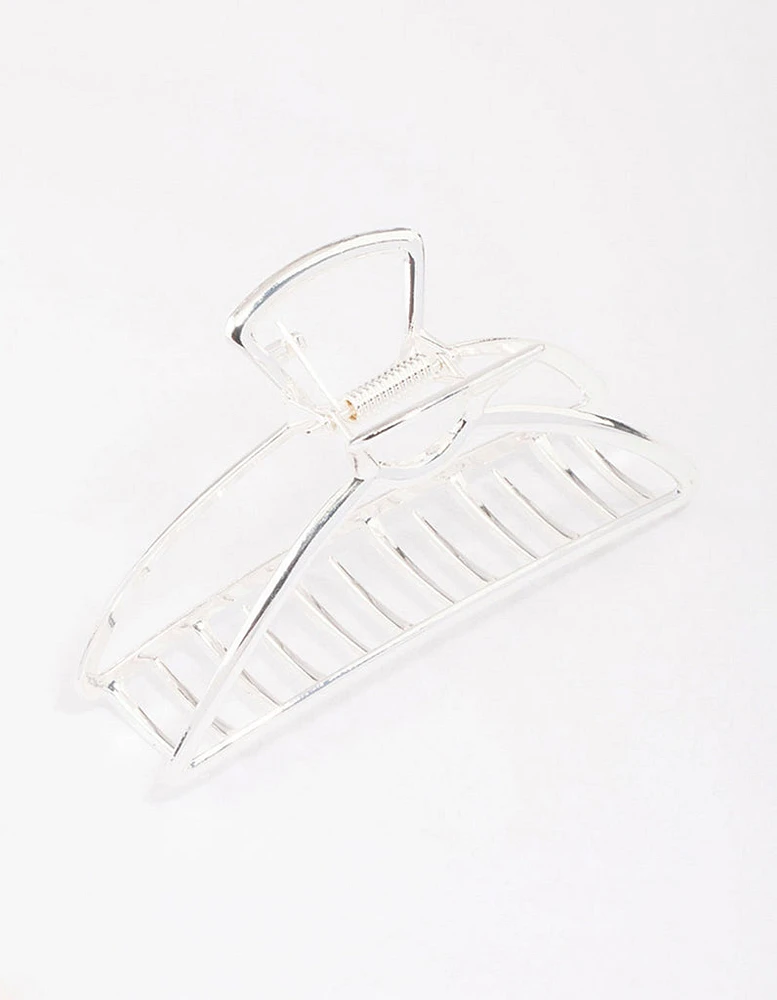 Silver Large Outline Hair Claw Clip